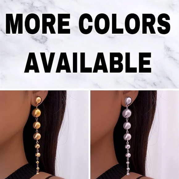 ⚜️[𝟯/$𝟯𝟴]⚜️Long Silver Ball Drop Earrings NEW - Picture 5 of 7
